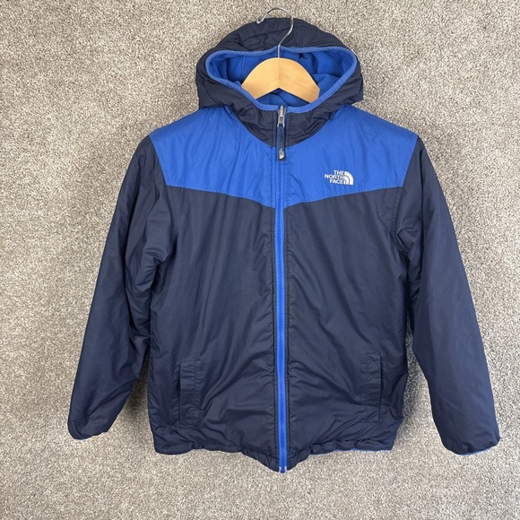 The North Face Other - The North Face Polartec Reversible Jacket Blue Hooded Boy's Size Large 14/16
